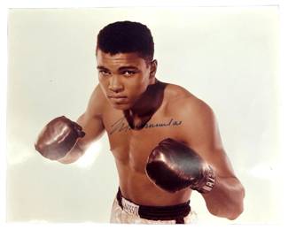 Muhammad Ali Signed Boxing Photo w/ COA