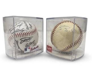 (2) Vintage Rawlings Autographed Baseballs