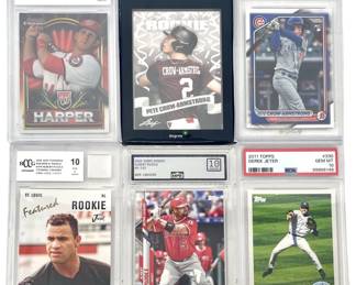 6pc Graded Harper Jeter Pujols Baseball Set