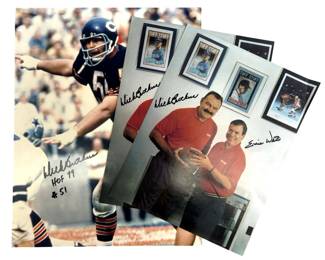 3pc Dick Butkus & Ernie White Signed Photo Set