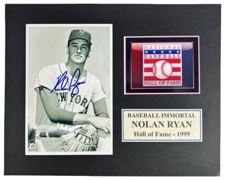 Nolan Ryan Signed Hall of Fame Baseball Photo