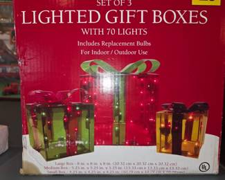 Set of 3 Lighted Gift Boxes.