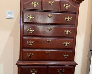 Queen Anne Style Highboy Dresser.