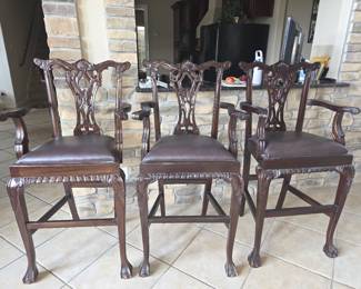 3 Chipendale highback Mahogany