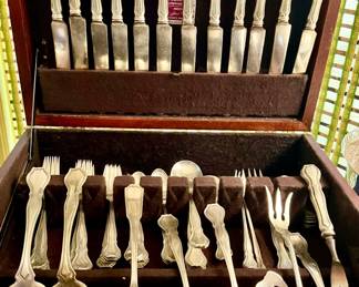 Sterling 102 pieces by Wallace. Nile pattern