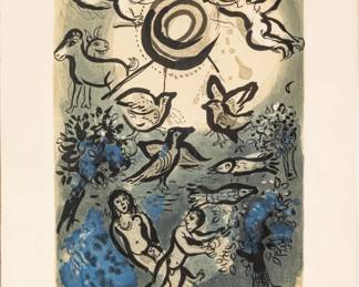 Lot 1030 Marc Chagall (French/Russian, 1887-1985) Lithograph in Colors on Wove Paper 'Creation, from the Bible'