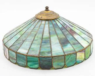 Lot 1217 Pewabic Pottery (Detroit, Est. 1903) Art Glass Lamp Shade, Ca. 1910-1925, H 8" Dia. 14"