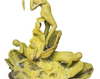 Lot 80 After Francois-Raoul Larche (French, 1860-1912) Bronze Garden Sculpture '"LaMer" Monument Size', H 6' 4" W 6' 4" Depth 3' 8" 1 PC