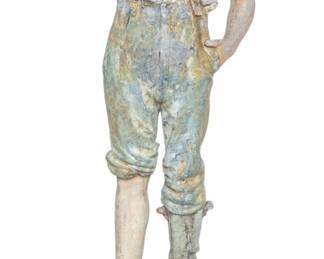 Lot 44 A.B. & W.T. Westervelt (American, 1883-1890) Molded Zinc and Iron, with Lead Paint 'Boy with the Boot (The Unfortunate Boot)', H 61" W 22"