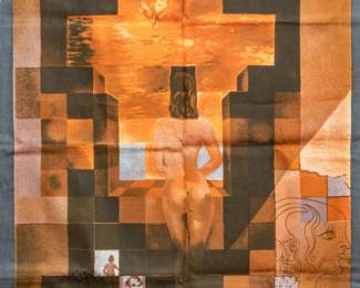 Lot 1034 Salvador Dali (Spanish, 1904-1989) Tapestry 1985, 'Lincoln in DaliVision', H 67" W 49"