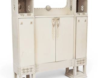Lot 123 Ragnar Östman (Swedish, 1878-1930) Art Nouveau Lacquered "Bird Bureau", Ca. 1909, H 65" W 56" Depth 12.5" 1 PC