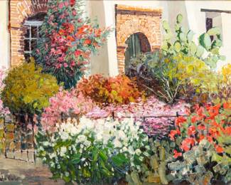 Lot 1010 Kent Wallis (American, B. 1945) Oil on Canvas, 'Southwestern Gardenscape', H 30" W 40"