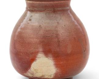 Lot 1218 Pewabic Pottery (Detroit, Est. 1903) Iridescent Glazed Earthenware Baluster Vase 1906-1917, H 7.5" Dia. 6.5"
