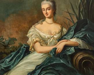 Lot 1005 After Jean Marc Nattier (French, 1685-1766) Oil on Canvas on Canvas 19th Cent., 'Portrait of Princess Victoire of France', H 46" W 39"