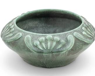 Lot 1215 Pewabic Pottery (Detroit, Est. 1903) Early and Rare Mary Chase Perry Stable Studio (Alfred Street) Glazed Earthenware Bowl 1903-1904, H 2.5" Dia. 6"