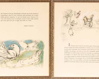 Lot 1031 Marc Chagall (French/Russian, 1887-1985) Text by Robert Marteau Lithograph in Colors on Wove Paper 1967, 'Sur La Terre Des Dieux'