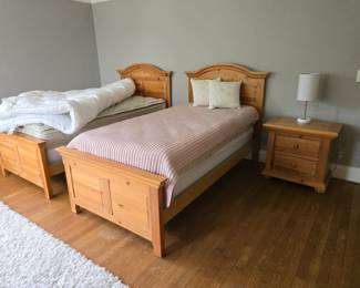 Pine twin beds and nitestand