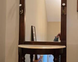 Hall stand coat rack with mirror