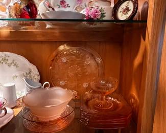 Pink Depression Glass, Vintage China