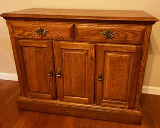Medium Oak Sideboard with Slide-Out Side Extensions