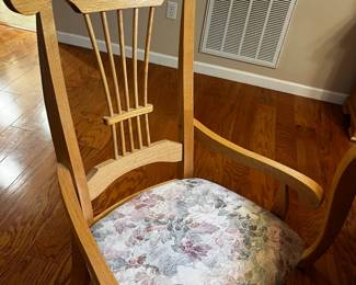 Dining Room Arm Chair with Upholstered Seat