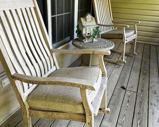Rocking Chair Set of 2 with Cushions