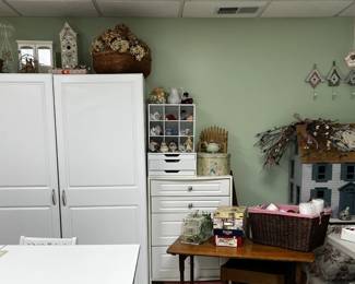Craft Cabinets; Large 2-Story Dollhouse; Misc. Decor
