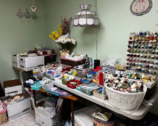 Sewing Notions & Tiffany Lamp