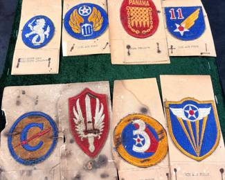 Collection of World War II insignia patches
