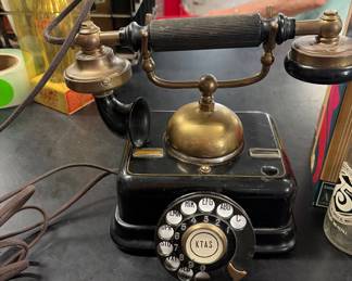 1930s danish candlestick telephone wired for modern use
