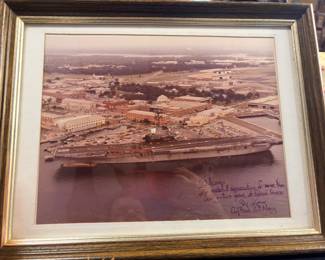 1980s Lexington photograph signed by a Navy captain