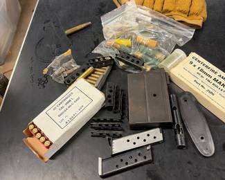 Miscellaneous gun parts and ammunition