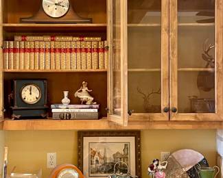 ANTIQUE MANTLE CLOCKS, BEADED PURSES AND DECOR