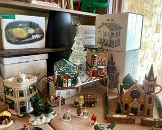 DEPARTMENT 56 VILLAGE BUILDINGS AND ACCESSORIES, TREES AND MORE