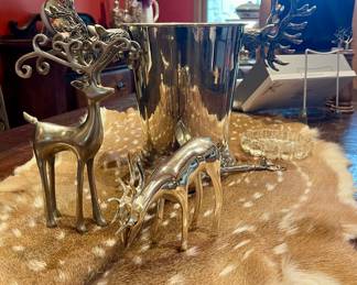 PEWTER DEER DECOR, DEER HIDE