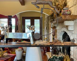 PEWTER DEER, METAL DEER DECOR
