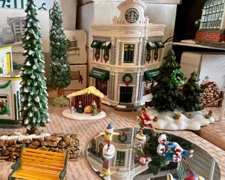 DEPARTMENT 56 VILLAGE BUILDINGS AND ACCESSORIES, TREES AND MORE