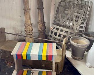 STEP STOOL, ARCHITECTURAL COLUMNS