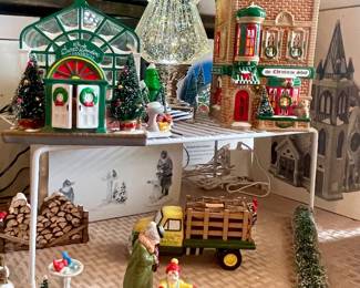 DEPARTMENT 56 VILLAGE BUILDINGS AND ACCESSORIES, TREES AND MORE