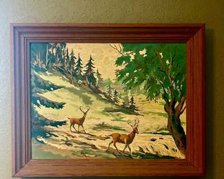 FRAMED DEER PAINT BY NUMBER