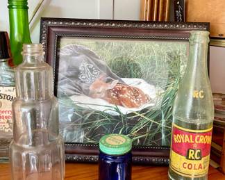 DEER PICTURE, VINTAGE ROYAL CROWN COLA BOTTLE
