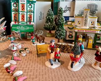 DEPARTMENT 56 VILLAGE BUILDINGS AND ACCESSORIES, TREES AND MORE