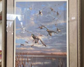FRAMED SIGNED “CLOSING MINUTES” DUCK PRINT BY SCOT STORM