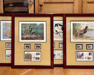 FRAMED SIGNED MIGRATORY BIRD STAMPS