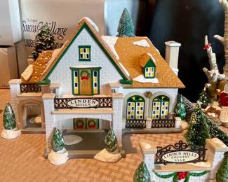 DEPARTMENT 56 VILLAGE BUILDINGS AND ACCESSORIES, TREES AND MORE