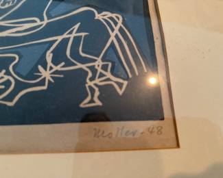 Moeller 1948 signed lithograph Don Quixote 