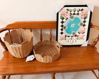 Two seater hardwood bench