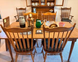 Dining table with six chairs