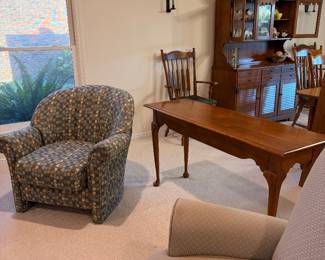 Ethan Allen sofa table + chairs