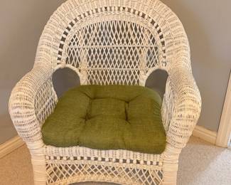 Wicker chair and cushion